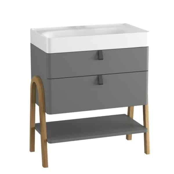 BADEDU PINA Waschbecken mit Unterschrank 70 cm breit