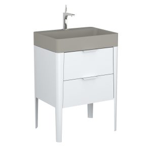 BADEDU SORA Waschbecken mit Unterschrank 60 cm breit