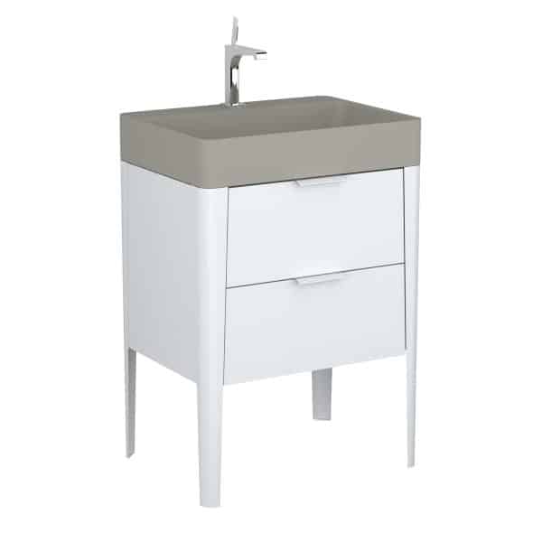 BADEDU SORA Waschbecken mit Unterschrank 60 cm breit