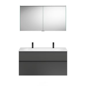 Burgbad FIUMO Waschtisch Set mit Spiegelschrank 122 cm breit