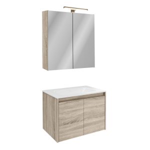 FACKELMANN COMPACT LINE Waschtisch Set mit Spiegelschrank 71 cm breit