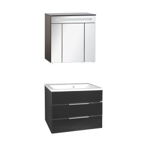 FACKELMANN KARA Waschtisch Set mit Spiegelschrank 80 cm breit