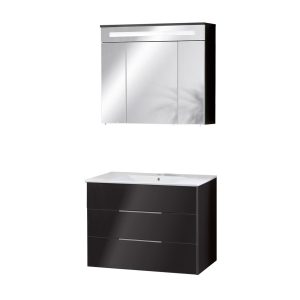 FACKELMANN KARA Waschtisch Set mit Spiegelschrank 80 cm breit