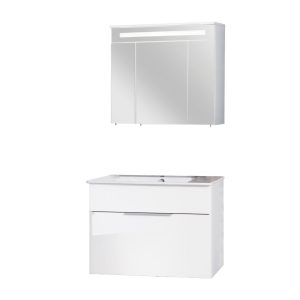 FACKELMANN KARA Waschtisch Set mit Spiegelschrank 80 cm breit