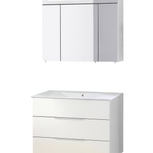 FACKELMANN KARA Waschtisch Set mit Spiegelschrank 80 cm breit