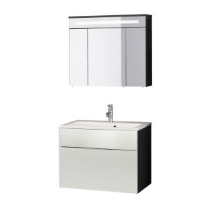 FACKELMANN KARA Waschtisch Set mit Spiegelschrank 80 cm breit