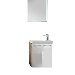 FACKELMANN MILANO Gäste WC Waschtisch Set mit Spiegel 55 cm breit