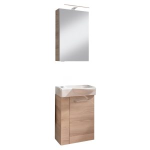 FACKELMANN SBC B.CLEVER Gäste WC Waschtisch Set mit Spiegelschrank 45 cm breit