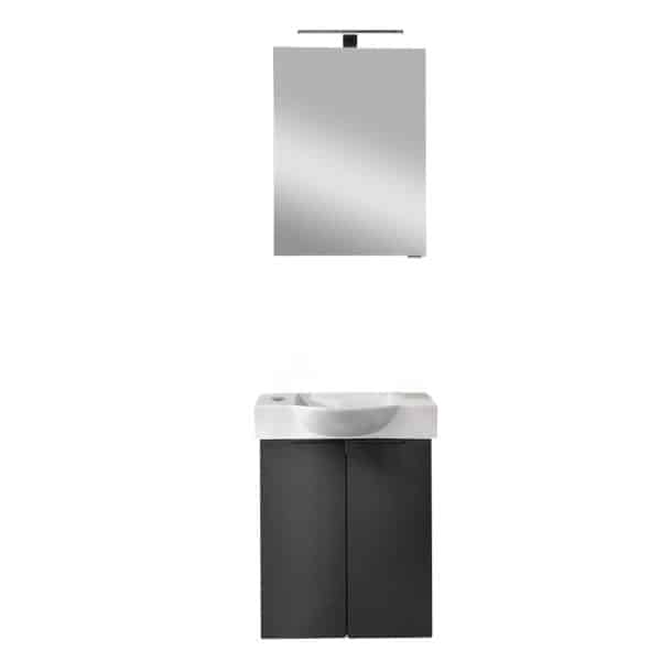 FACKELMANN SBC B.PARIS Gäste WC Waschtisch Set mit Spiegelschrank 55 cm breit