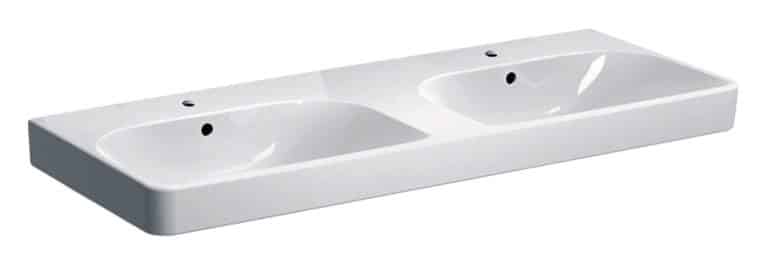 GEBERIT SMYLE SQUARE Doppelwaschbecken Keramik 120 cm breit