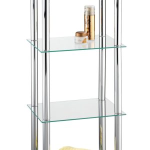 WENKO YAGO Badregal mit 4 Glasablagen