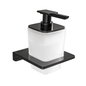 BadeDu SIRIUS Seifenspender mit Halter Schwarz matt