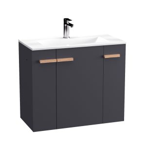 BADEDU HIERA Waschbecken mit Unterschrank 80 cm breit