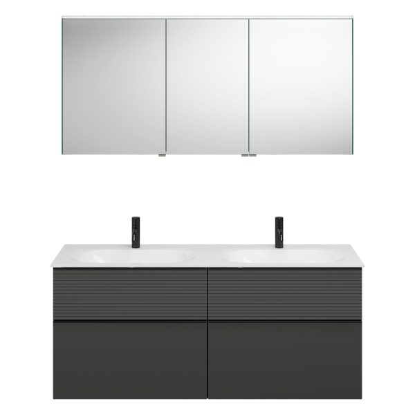 Burgbad FIUMO Waschtisch Set mit Spiegelschrank 142 cm breit