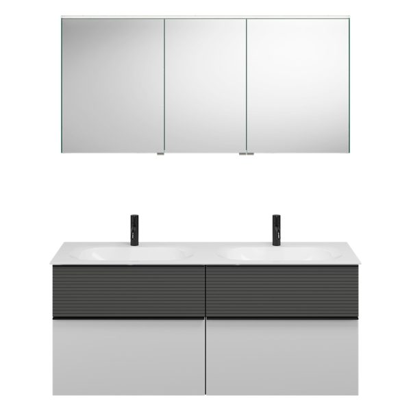 Burgbad FIUMO Waschtisch Set mit Spiegelschrank 142 cm breit