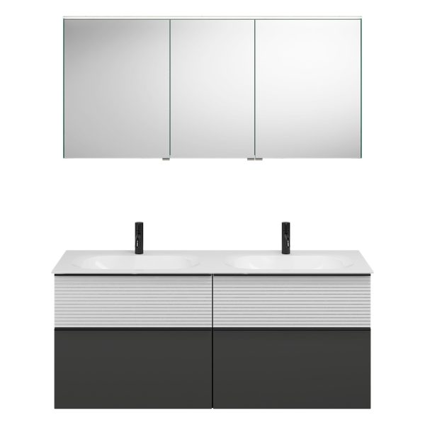 Burgbad FIUMO Waschtisch Set mit Spiegelschrank 142 cm breit