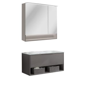 FACKELMANN B.PARIS Waschtisch Set mit Spiegelschrank 90 cm breit