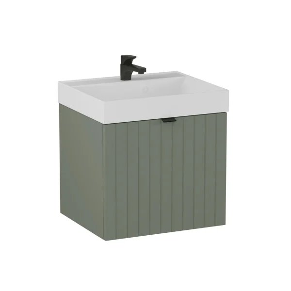 BADEDU ESLA Waschbecken mit Unterschrank 50 cm breit