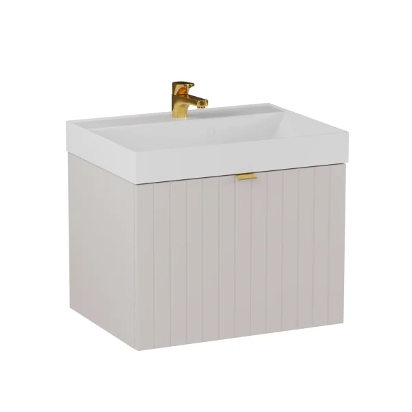 BADEDU ESLA Waschbecken mit Unterschrank 59 cm breit