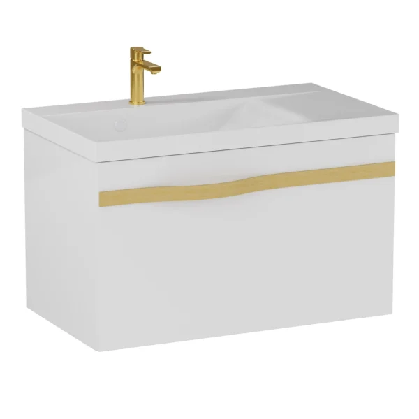 BADEDU FILS Waschbecken mit Unterschrank 69 cm breit