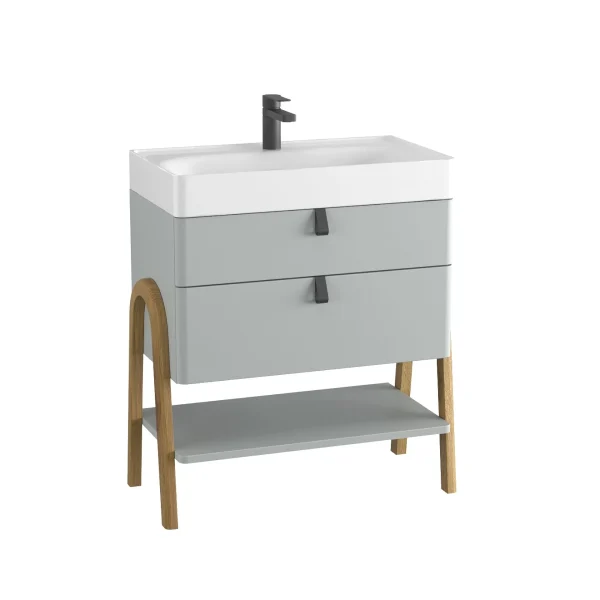 BADEDU PINA Waschbecken mit Unterschrank 70 cm breit