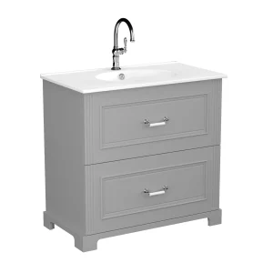 BADEDU RILA Waschbecken mit Unterschrank 80 cm breit