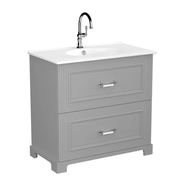 BADEDU RILA Waschbecken mit Unterschrank 80 cm breit