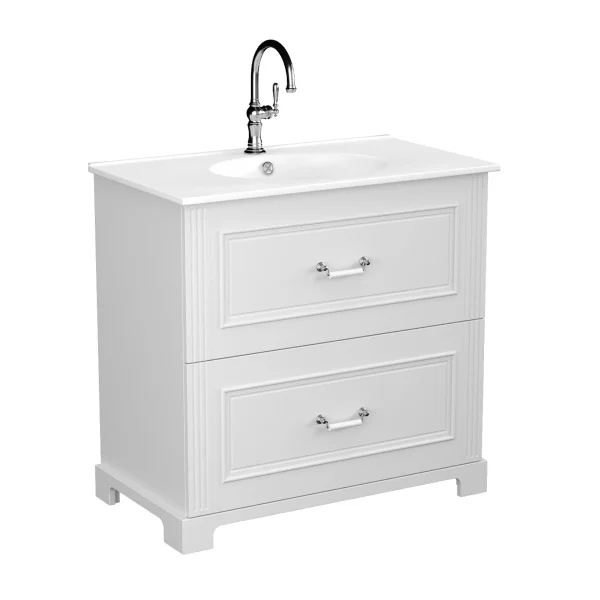 BADEDU RILA Waschbecken mit Unterschrank 80 cm breit