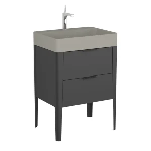 BADEDU SORA Waschbecken mit Unterschrank 60 cm breit