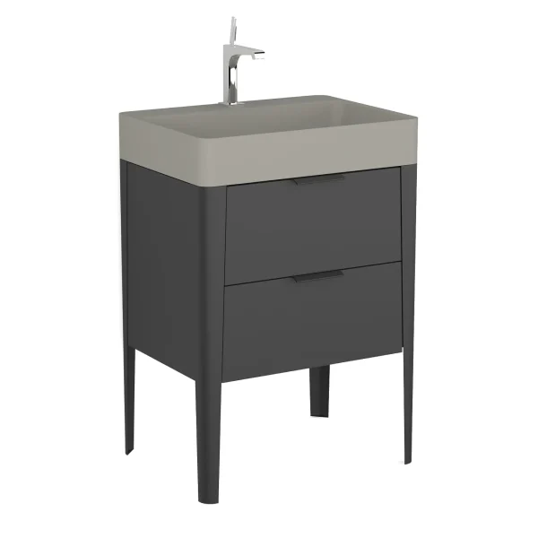 BADEDU SORA Waschbecken mit Unterschrank 60 cm breit