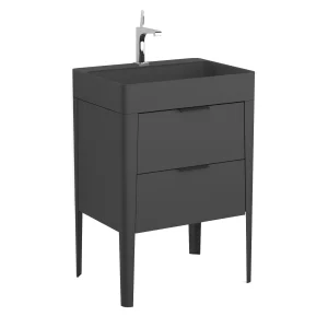 BADEDU SORA Waschbecken mit Unterschrank 60 cm breit