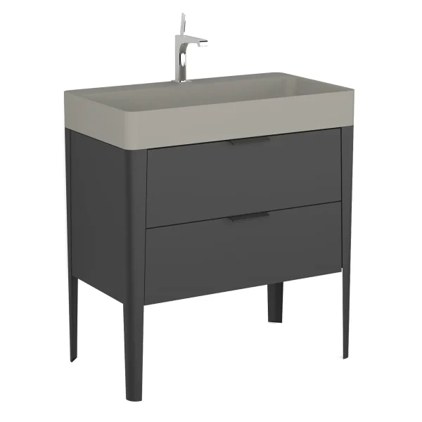 BADEDU SORA Waschbecken mit Unterschrank 80 cm breit