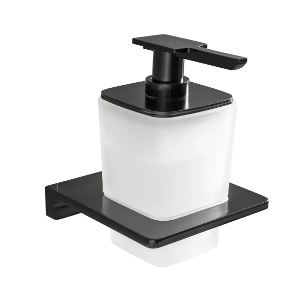 BadeDu SIRIUS Seifenspender mit Halter Schwarz matt
