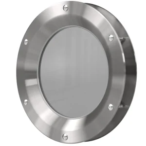Bullauge ø 400 mm Milchglas Edelstahl BW40 für Türblatt 40 mm