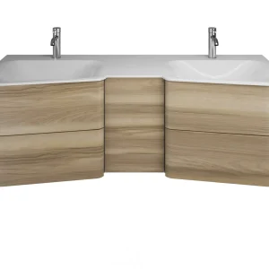 Burgbad BADU Waschbecken mit Unterschrank 152 cm breit
