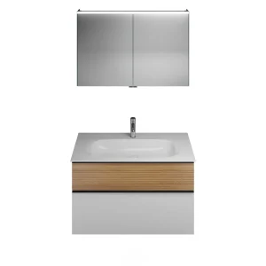 Burgbad FIUMO Waschtisch Set mit Spiegelschrank 102 cm breit