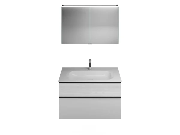 Burgbad FIUMO Waschtisch Set mit Spiegelschrank 102 cm breit
