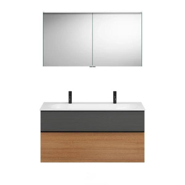 Burgbad FIUMO Waschtisch Set mit Spiegelschrank 122 cm breit