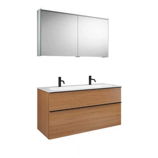 Burgbad FIUMO Waschtisch Set mit Spiegelschrank 122 cm breit