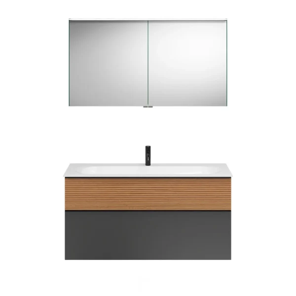 Burgbad FIUMO Waschtisch Set mit Spiegelschrank 122 cm breit