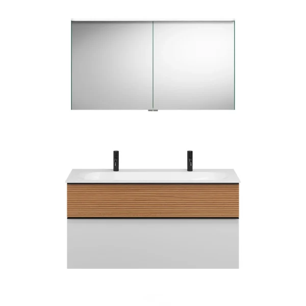 Burgbad FIUMO Waschtisch Set mit Spiegelschrank 122 cm breit