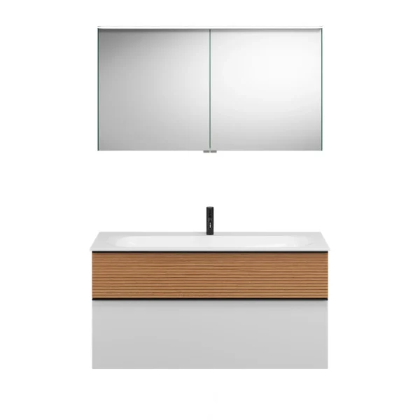 Burgbad FIUMO Waschtisch Set mit Spiegelschrank 122 cm breit