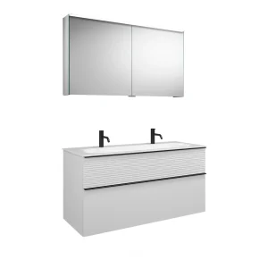Burgbad FIUMO Waschtisch Set mit Spiegelschrank 122 cm breit