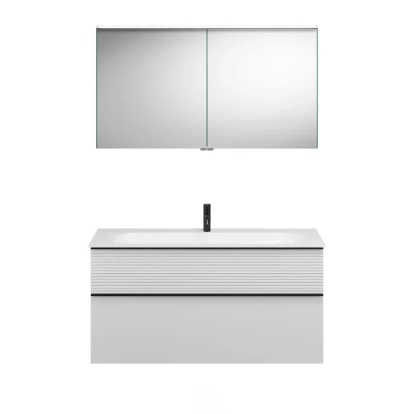 Burgbad FIUMO Waschtisch Set mit Spiegelschrank 122 cm breit