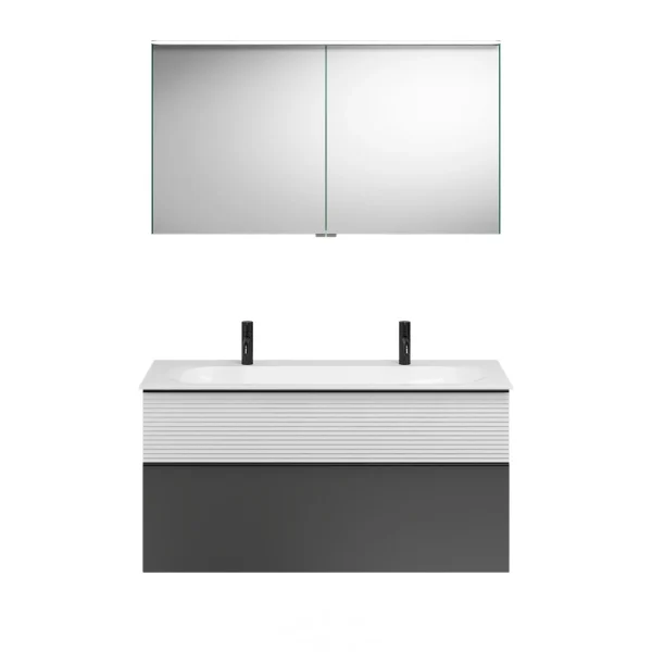 Burgbad FIUMO Waschtisch Set mit Spiegelschrank 122 cm breit