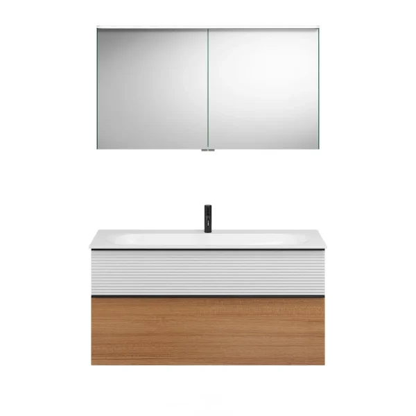 Burgbad FIUMO Waschtisch Set mit Spiegelschrank 122 cm breit