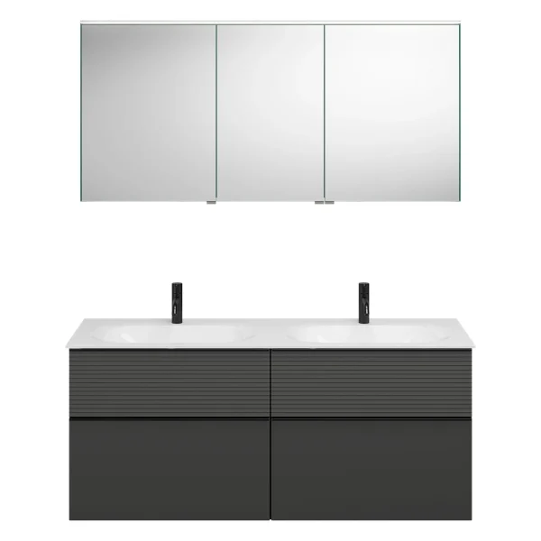 Burgbad FIUMO Waschtisch Set mit Spiegelschrank 142 cm breit