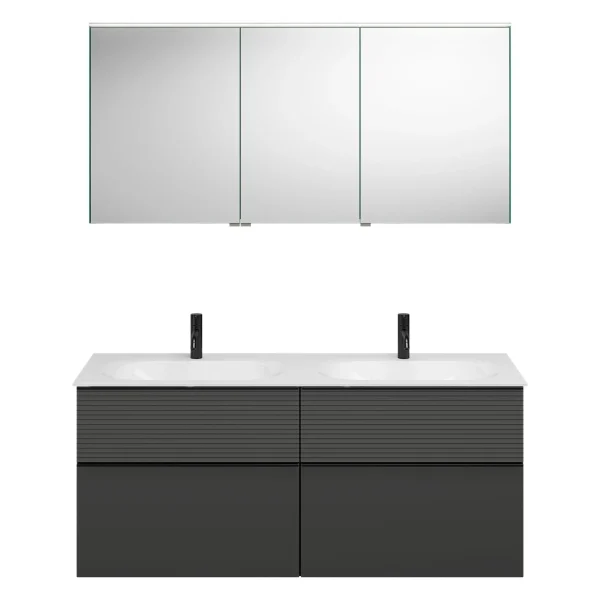 Burgbad FIUMO Waschtisch Set mit Spiegelschrank 142 cm breit