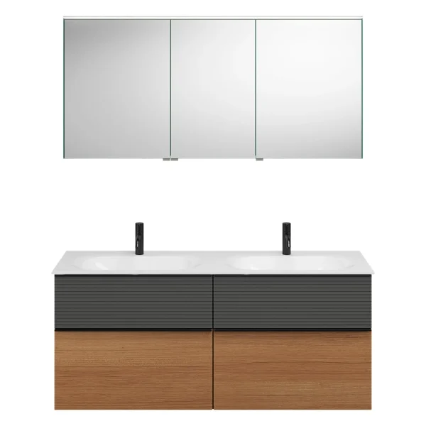 Burgbad FIUMO Waschtisch Set mit Spiegelschrank 142 cm breit