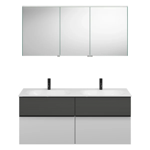 Burgbad FIUMO Waschtisch Set mit Spiegelschrank 142 cm breit